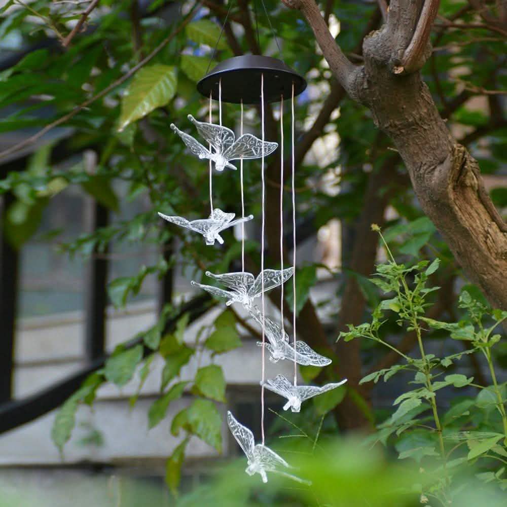 Windlights Solar Powered LED Butterfly Wind Chimes