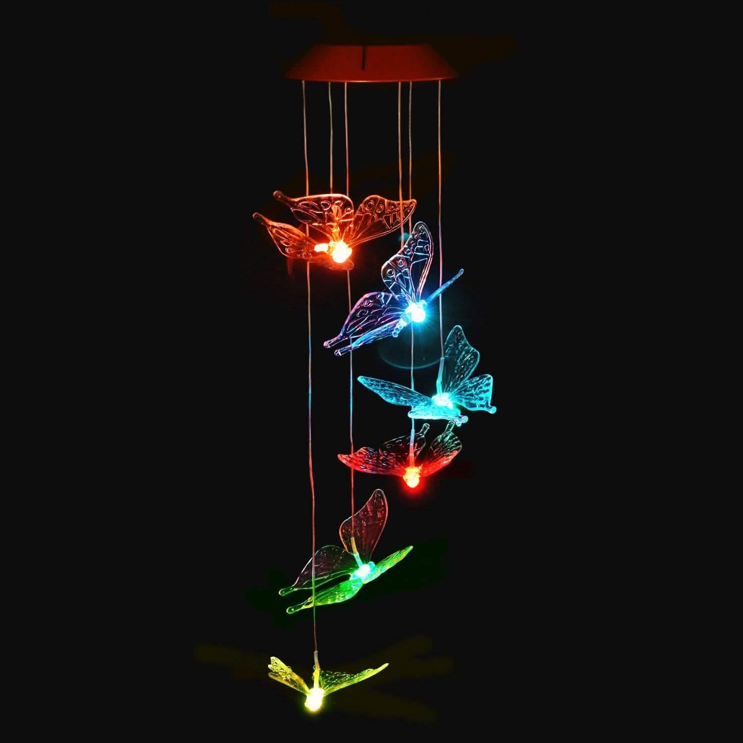 Windlights Solar Powered LED Butterfly Wind Chimes