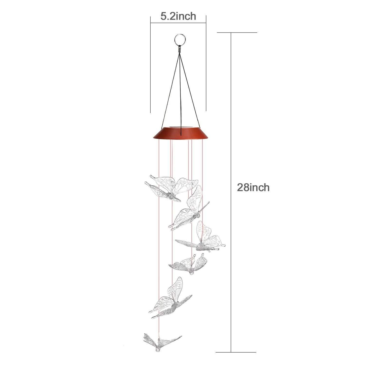 Windlights Solar Powered LED Butterfly Wind Chimes