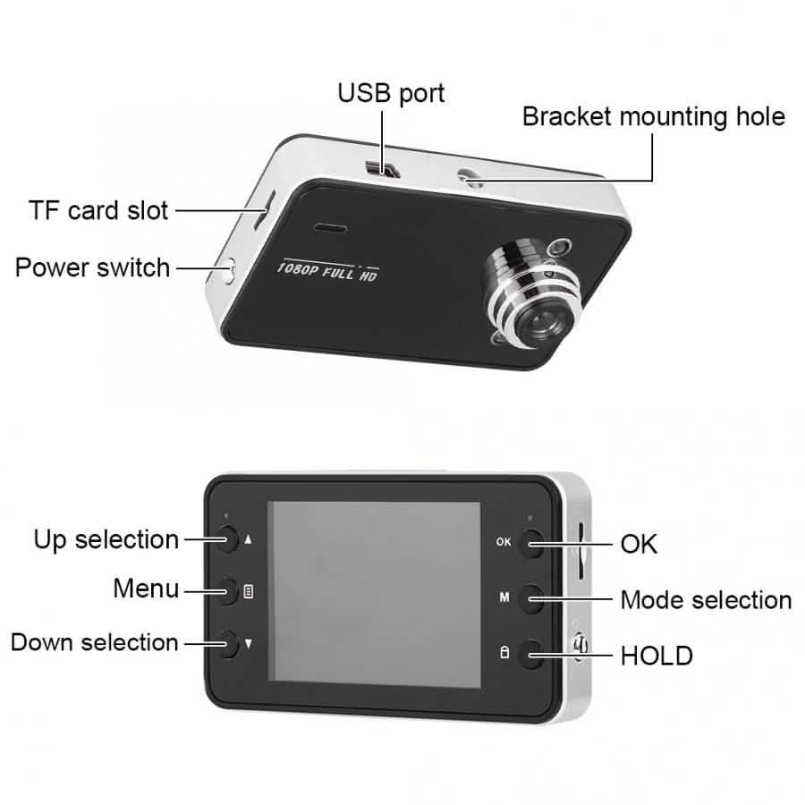 Windshield-Mount 1080p Wide-Angle Video Recorder