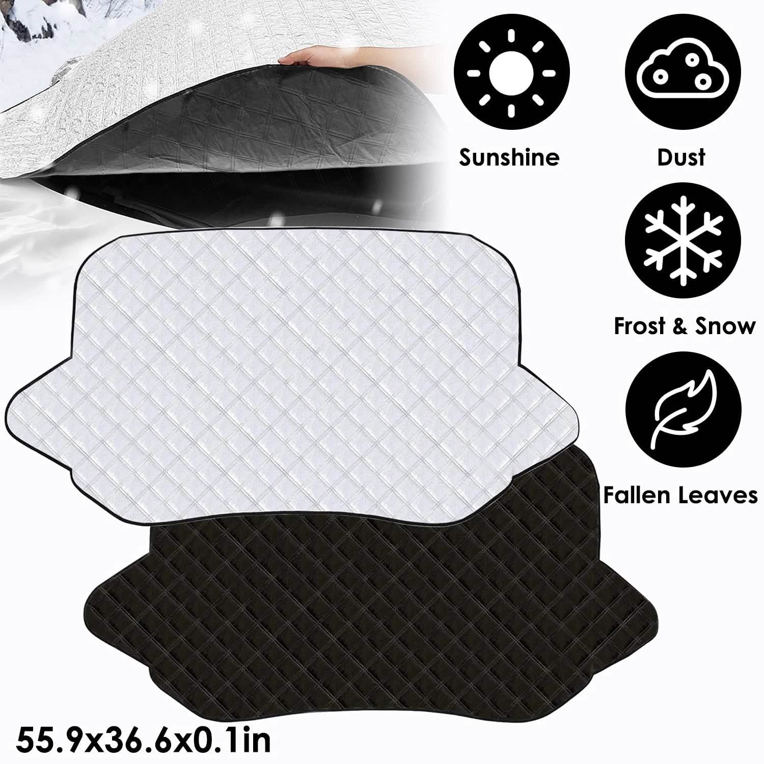 Windshield Protector Against Ice Sun Fit for Small Mid SUVs with Anti-theft Flaps