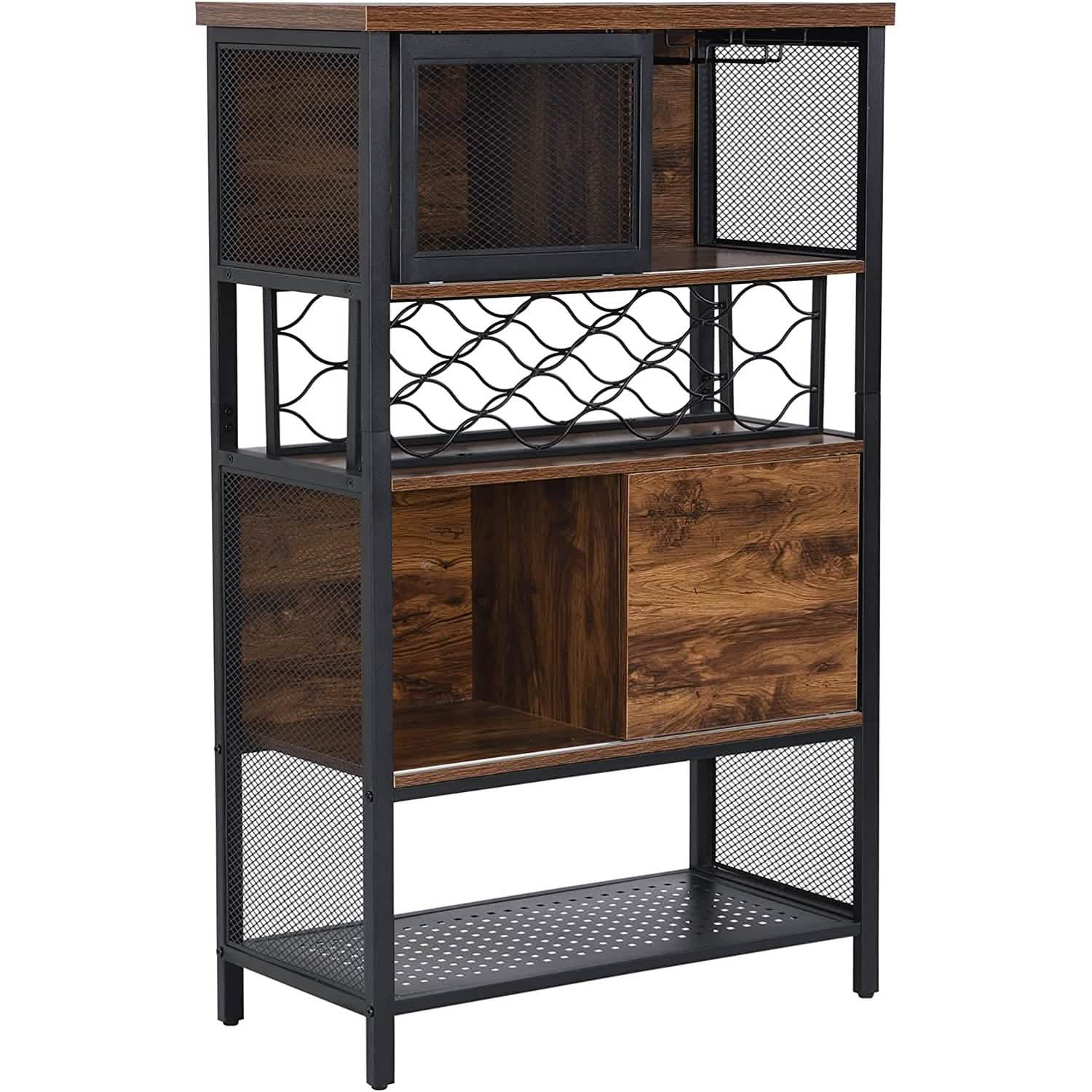 Wine Bar Cabinet for Liquor and Glasses
