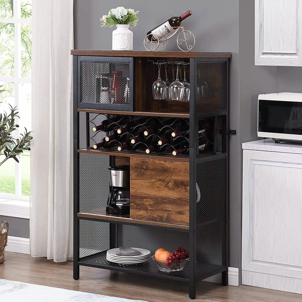 Wine Bar Cabinet for Liquor and Glasses