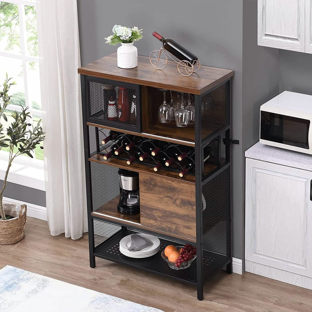 Wine Bar Cabinet for Liquor and Glasses
