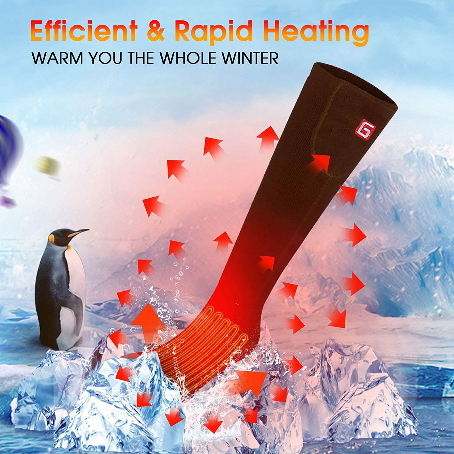 Winter Heating Socks Men and Women Electric Battery Heating Socks Set