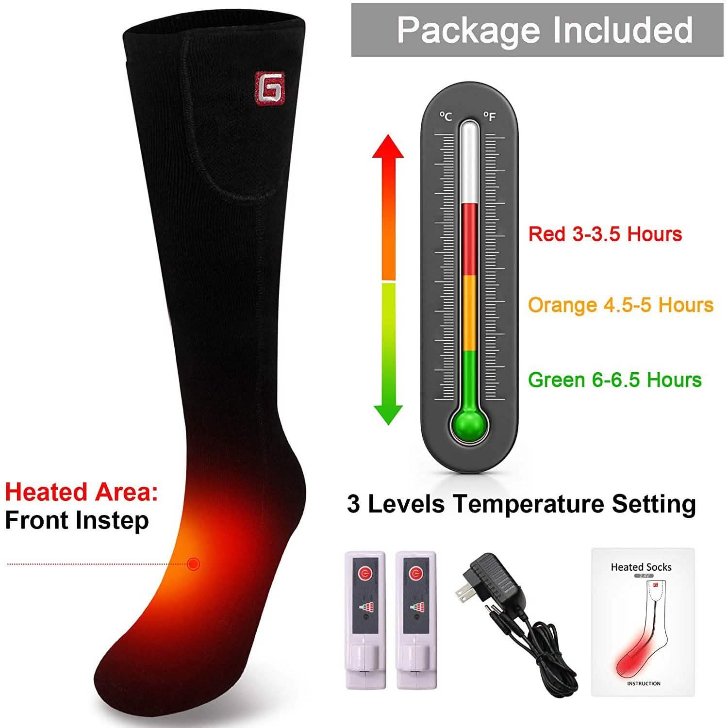 Winter Heating Socks Men and Women Electric Battery Heating Socks Set