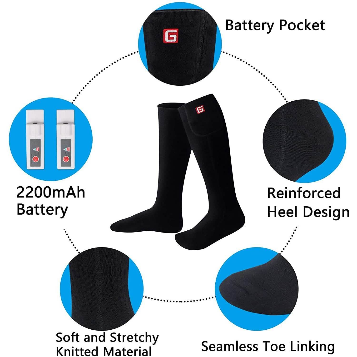 Winter Heating Socks Men and Women Electric Battery Heating Socks Set