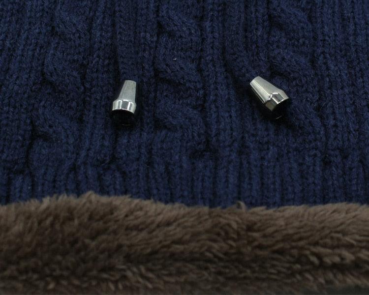 Winter Knitted Hat Beanie Men Beany Skellies Beanies Winter Hats For Women Men Caps Gorgas Bonnet Mask Brand Hats Hooded Cowl Neckerchief with Drawstring Soft Balaclava Pullover Knitted Beanie for Adults Men Women Ski Caps