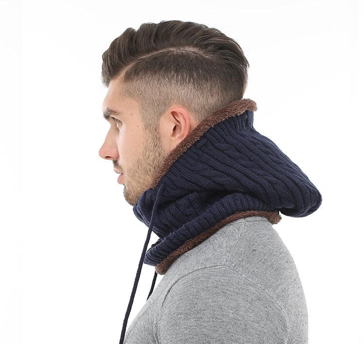 Winter Knitted Hat Beanie Men Beany Skellies Beanies Winter Hats For Women Men Caps Gorgas Bonnet Mask Brand Hats Hooded Cowl Neckerchief with Drawstring Soft Balaclava Pullover Knitted Beanie for Adults Men Women Ski Caps