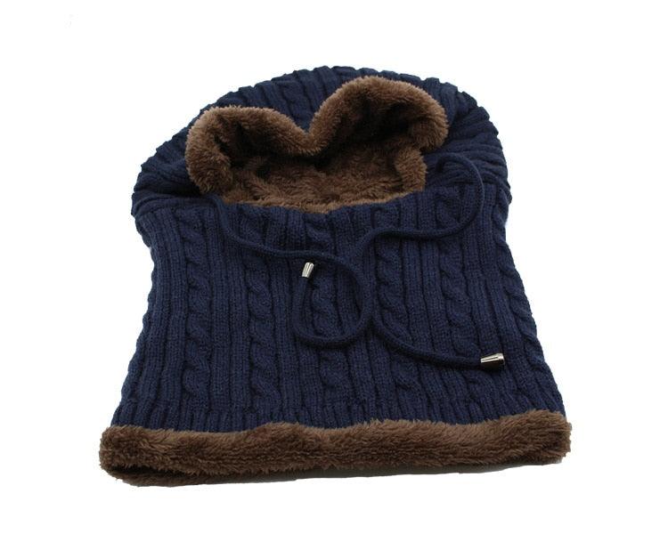 Winter Knitted Hat Beanie Men Beany Skellies Beanies Winter Hats For Women Men Caps Gorgas Bonnet Mask Brand Hats Hooded Cowl Neckerchief with Drawstring Soft Balaclava Pullover Knitted Beanie for Adults Men Women Ski Caps