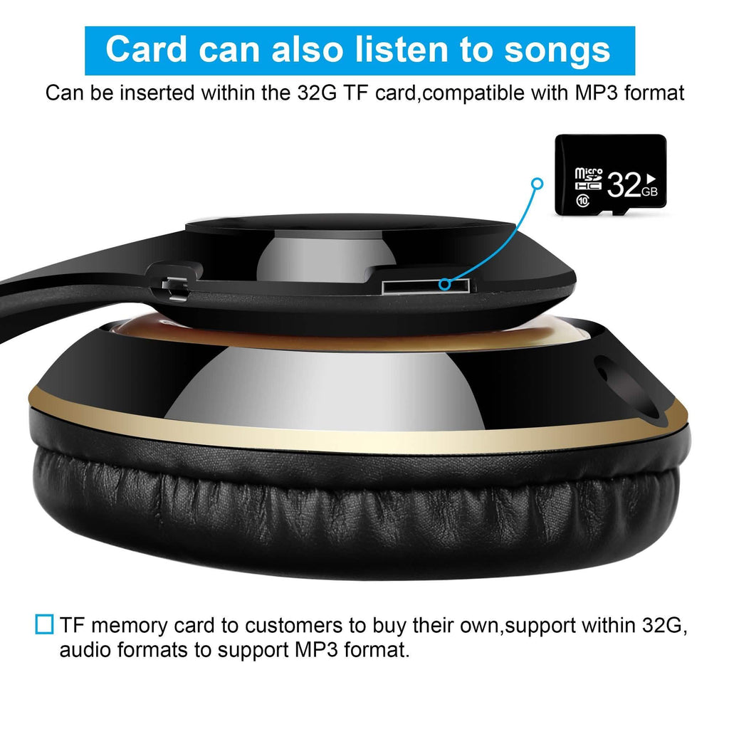 Wireless Bluetooth Headphones Stereo Heavy Bass Earphones Over the Ear Headset