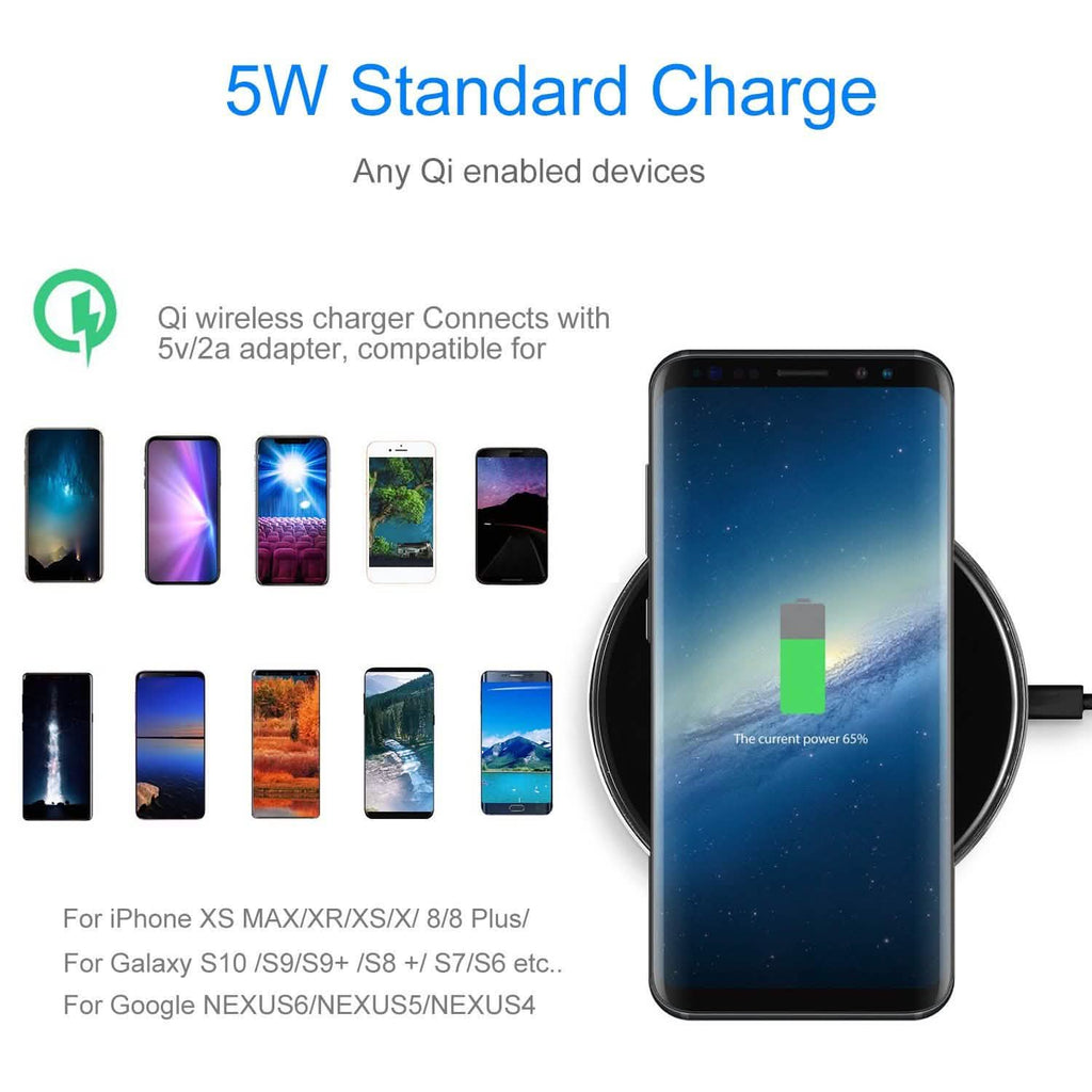 Wireless Charger Qi-Certified Ultra Slim 5W Charging Pad