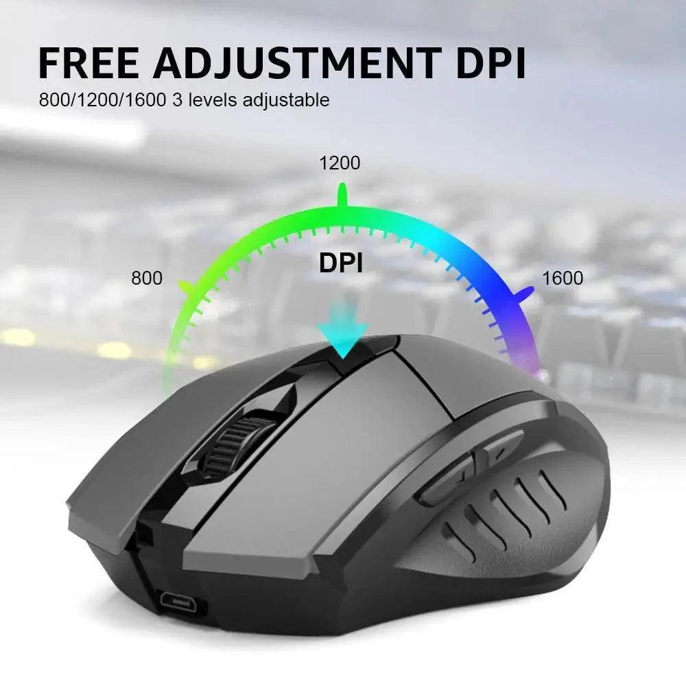 Wireless Design 2.4 GHz Ergonomic Mouse 1600 DPI USB Optical Bluetooth-Compatible Mouse Computer Gaming Mouse