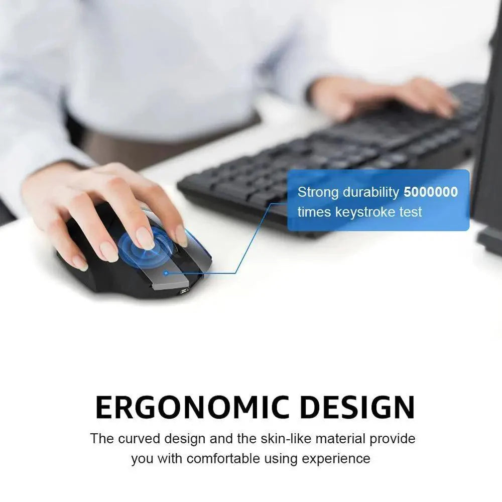 Wireless Design 2.4 GHz Ergonomic Mouse 1600 DPI USB Optical Bluetooth-Compatible Mouse Computer Gaming Mouse