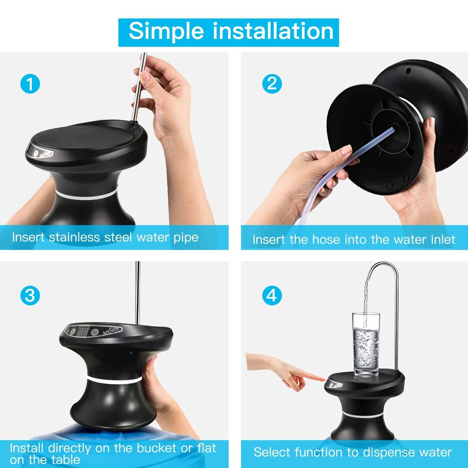 Wireless Electric Drinking Water Bottle Pump Dispenser