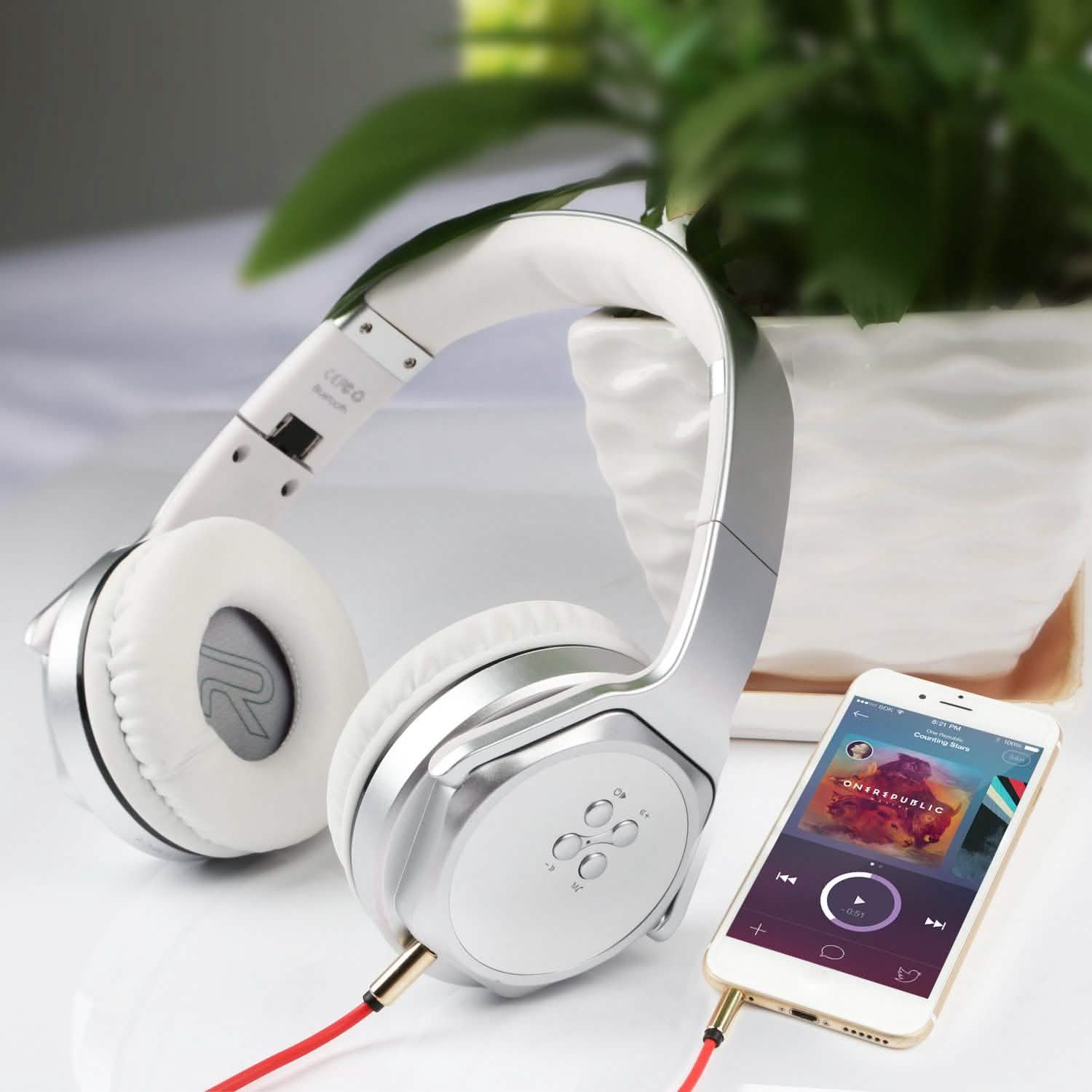 Wireless Foldable Headphones with Built-in Speaker