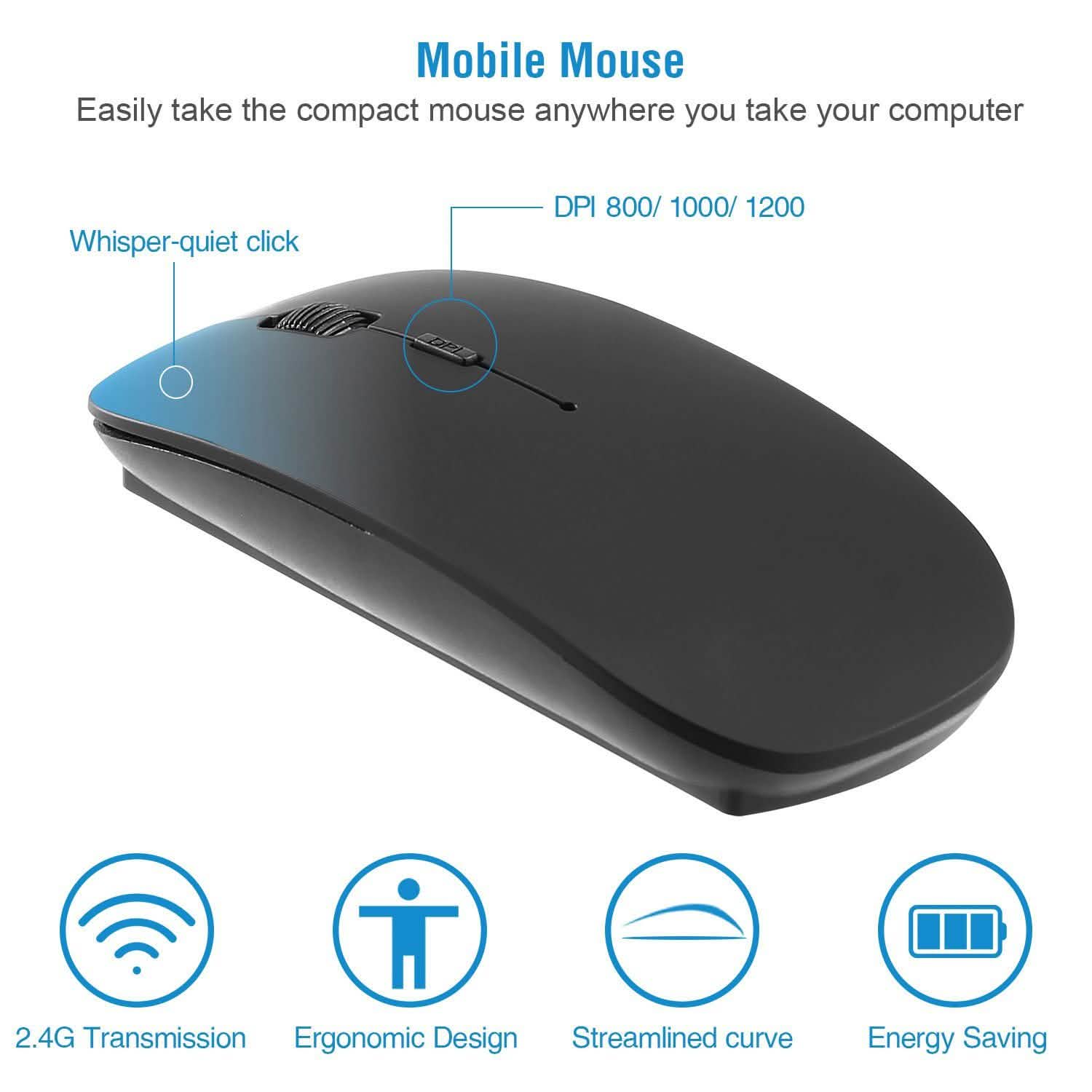 Wireless Keyboard and Mouse 2.4GHz Multimedia Mini Keyboard & Mouse