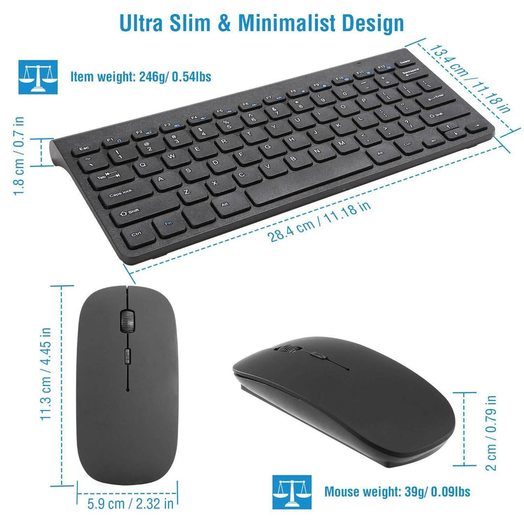 Wireless Keyboard and Mouse 2.4GHz Multimedia Mini Keyboard & Mouse