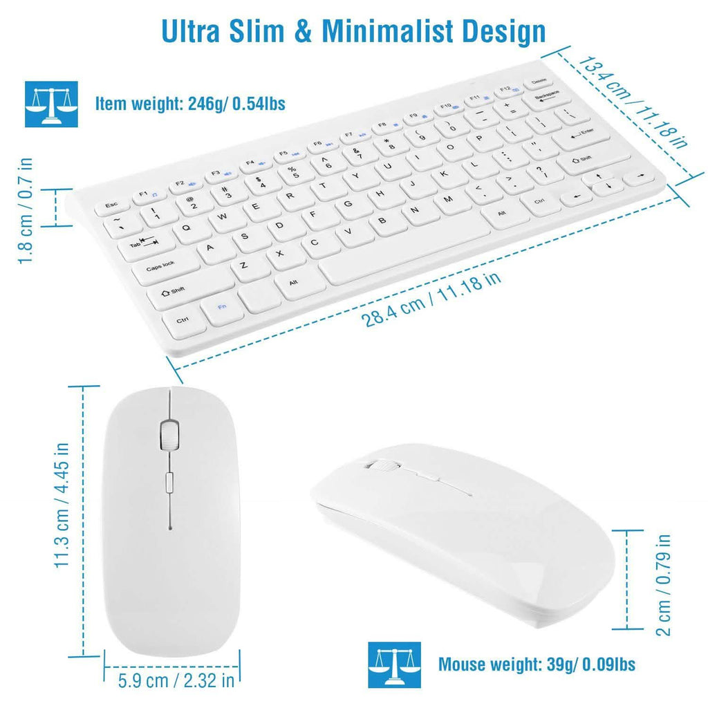 Wireless Keyboard and Mouse 2.4GHz Multimedia Mini Keyboard & Mouse
