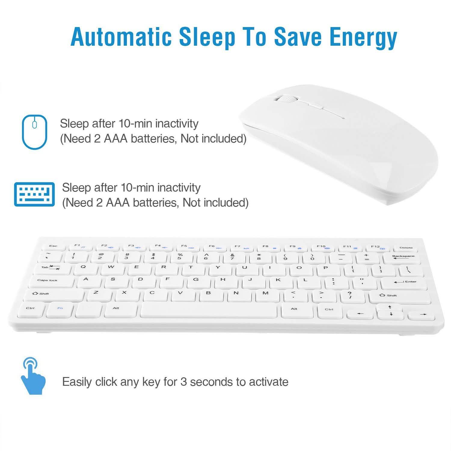 Wireless Keyboard and Mouse 2.4GHz Multimedia Mini Keyboard & Mouse