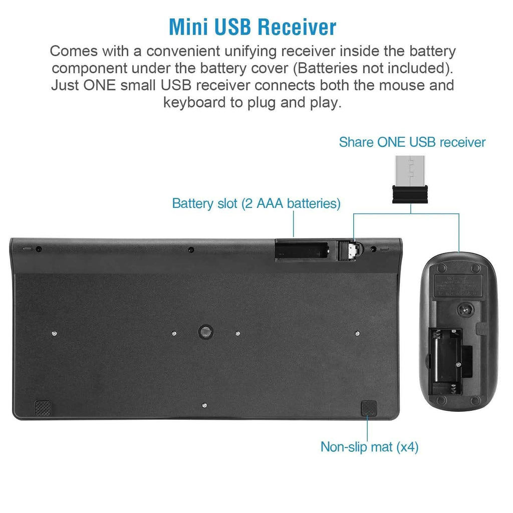 Wireless Keyboard and Mouse 2.4GHz Multimedia Mini Keyboard & Mouse
