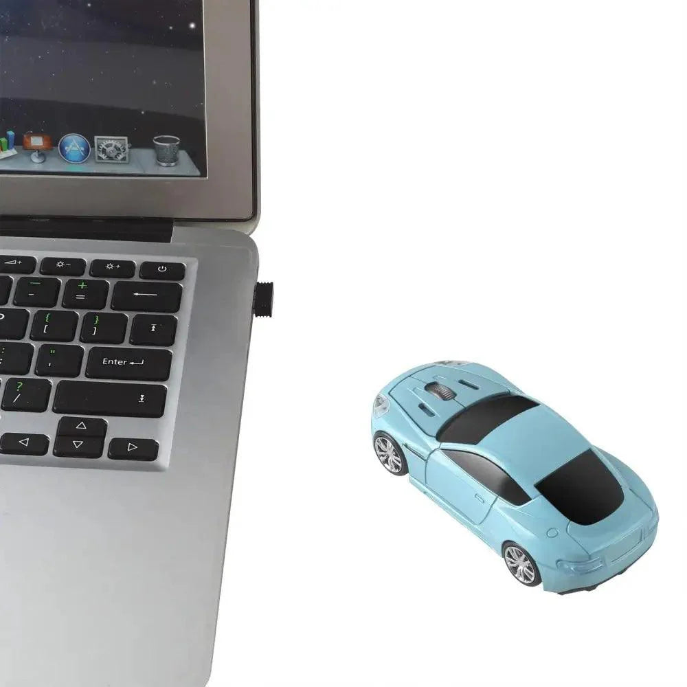 Wireless Mouse Blue Car Shaped Design 1600DPI Mouse USB Optical  Ergonomic 3D Sports Car Mice For Laptop