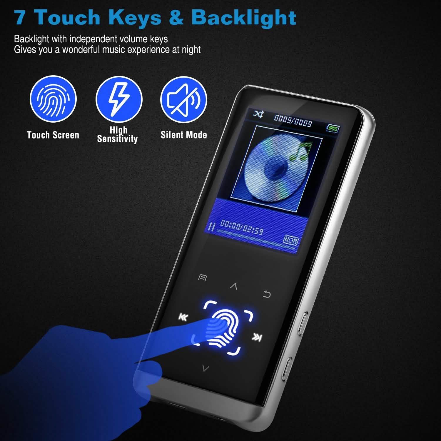 Wireless MP3 Player with Voice Recorder 32G Digital Music HiFi