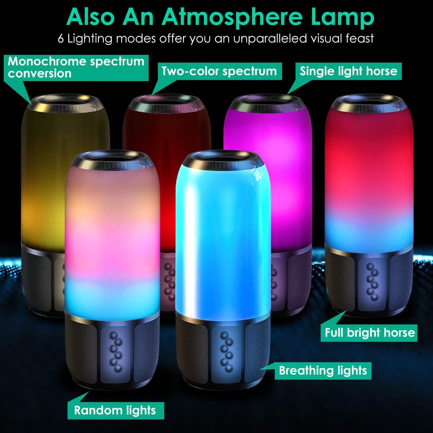 Wireless Portable Speaker with Color Changing Light