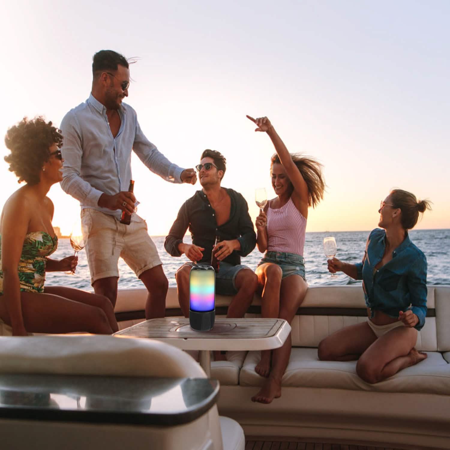 Wireless Portable Speaker with Color Changing Light