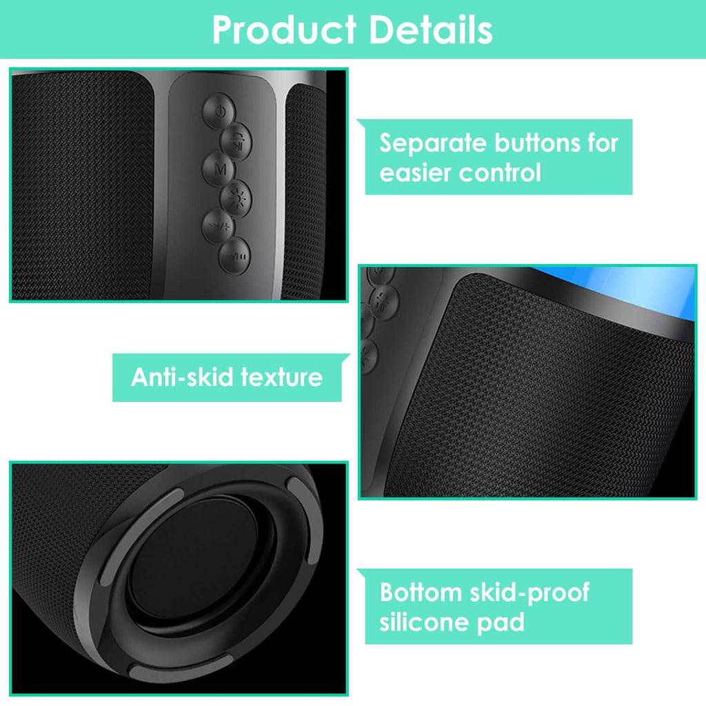 Wireless Portable Speaker with Color Changing Light