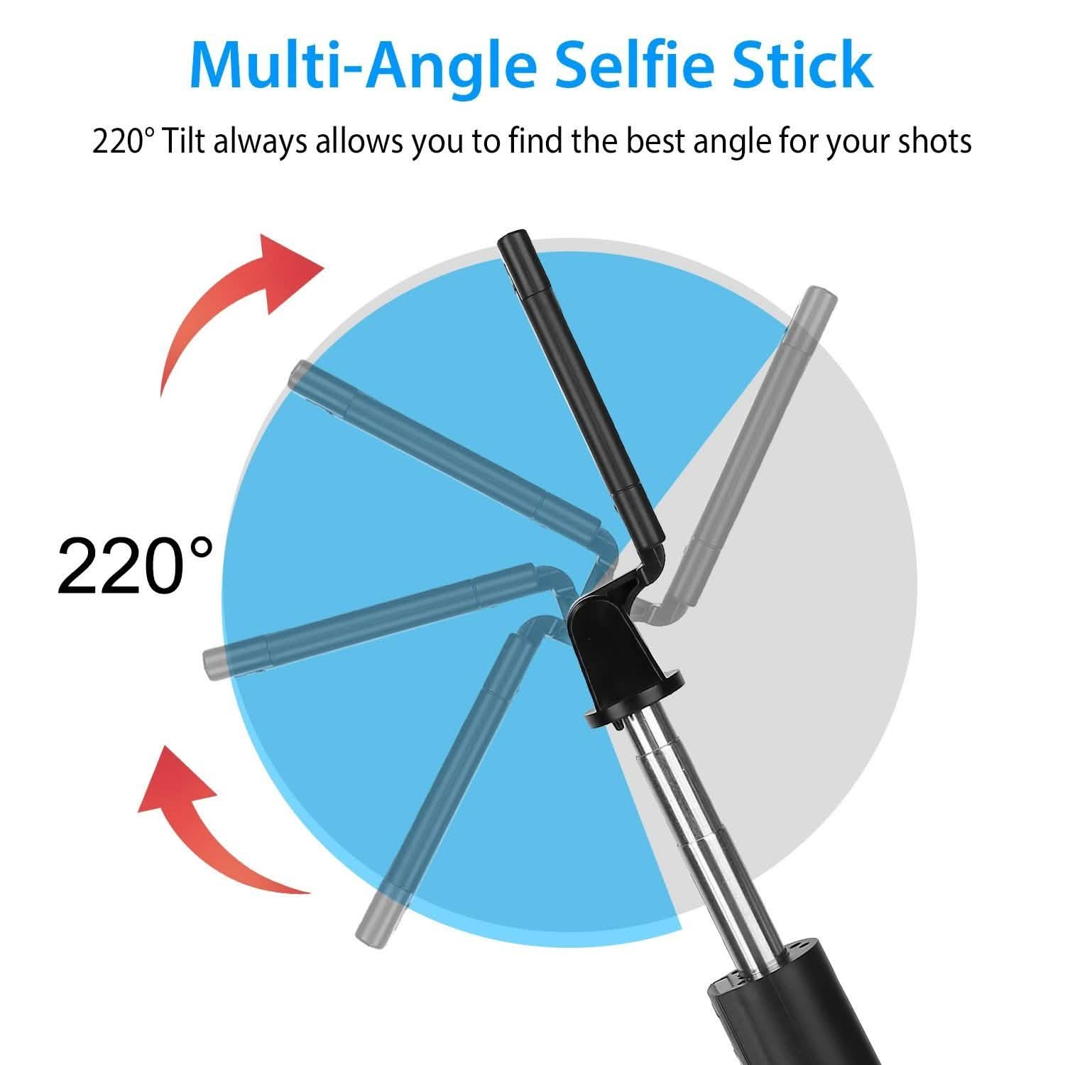 Wireless Selfie Stick Extendable Tripod with Detachable Remote Shutter for 3.5-6.2" Phone