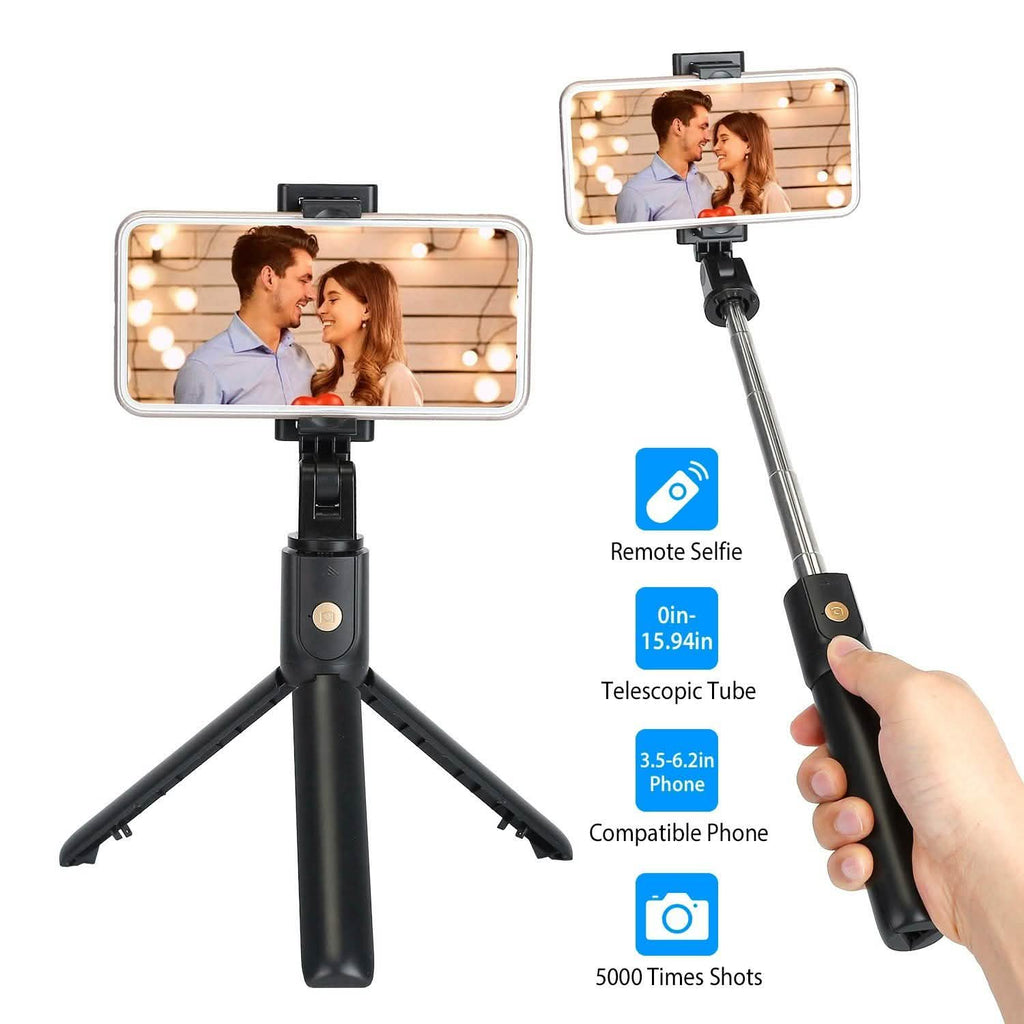 Wireless Selfie Stick Extendable Tripod with Detachable Remote Shutter for 3.5-6.2" Phone