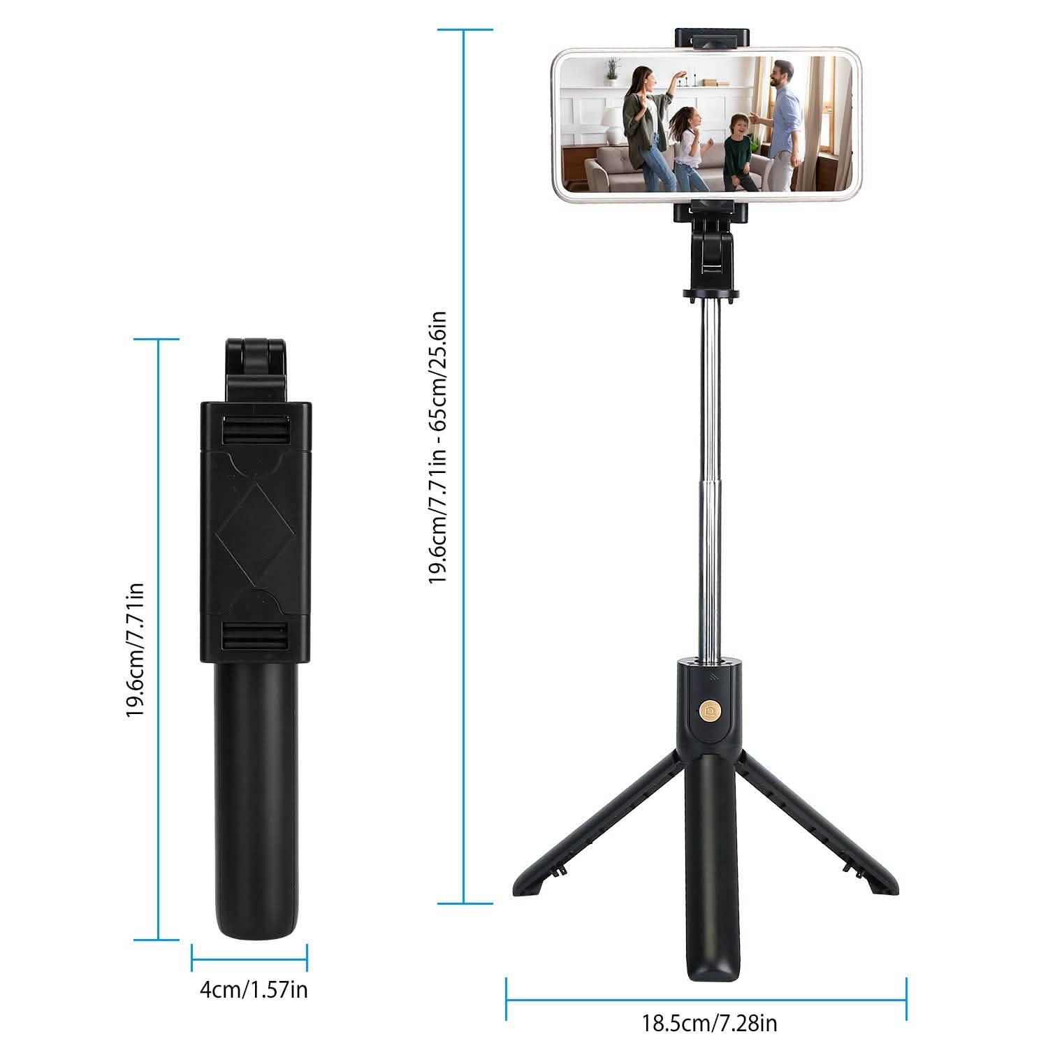 Wireless Selfie Stick Extendable Tripod with Detachable Remote Shutter for 3.5-6.2" Phone