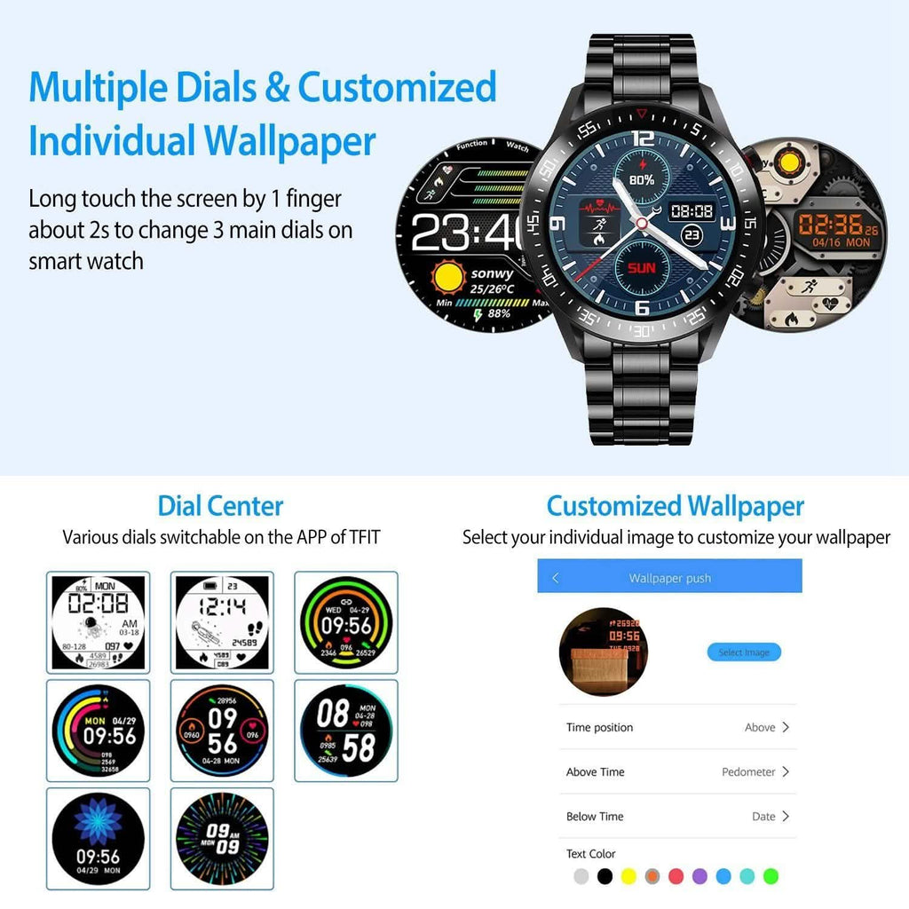 Wireless Smartwatch Fitness Tracker IP68 Waterproof Sport Bracelet