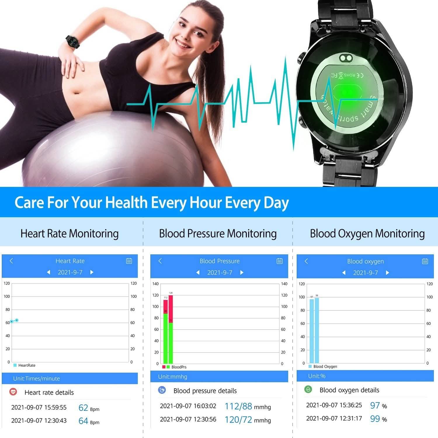 Wireless Smartwatch Fitness Tracker IP68 Waterproof Sport Bracelet