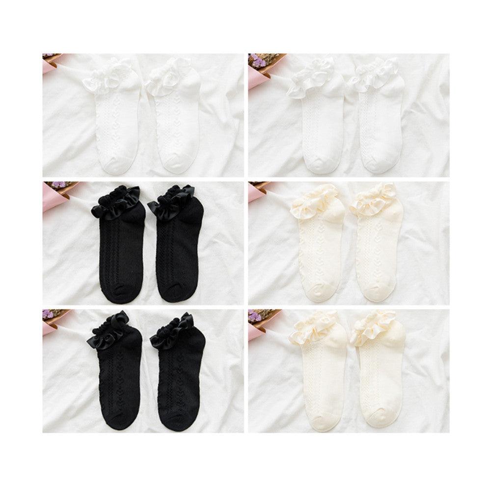 Woman Summer Ruffle Socks Short Socks Nylon Lace Socks Anime Cartoon Sweet Girls Hosiery Cosplay Costumes Accessories