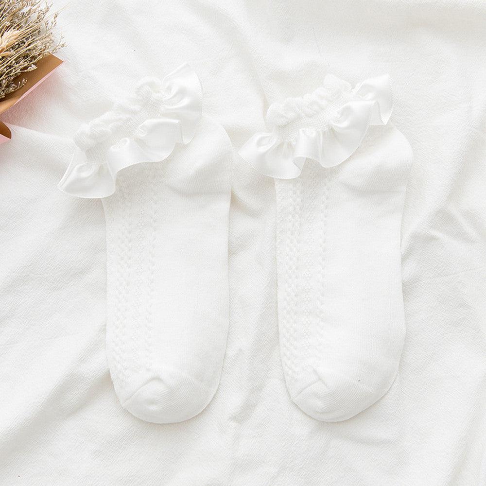 Woman Summer Ruffle Socks Short Socks Nylon Lace Socks Anime Cartoon Sweet Girls Hosiery Cosplay Costumes Accessories
