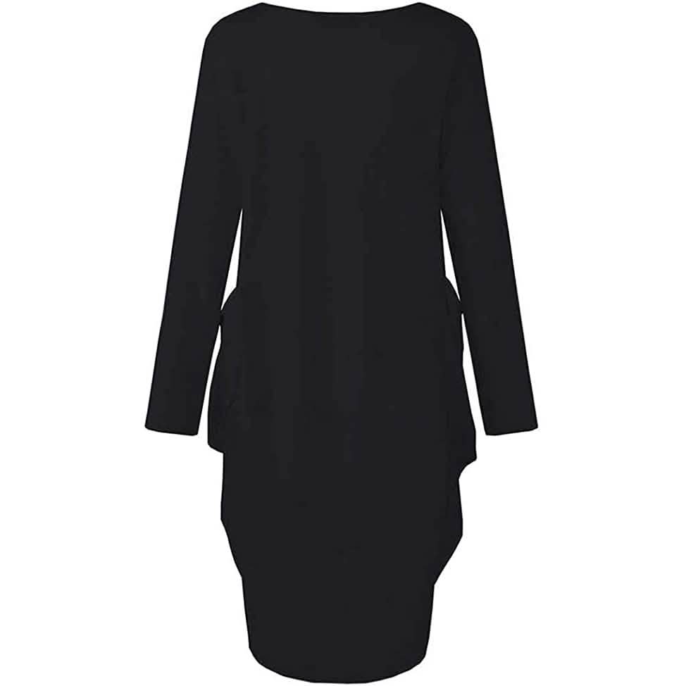 Woman's Long Sleeve Loose Pocket Oversize Tunic Dress