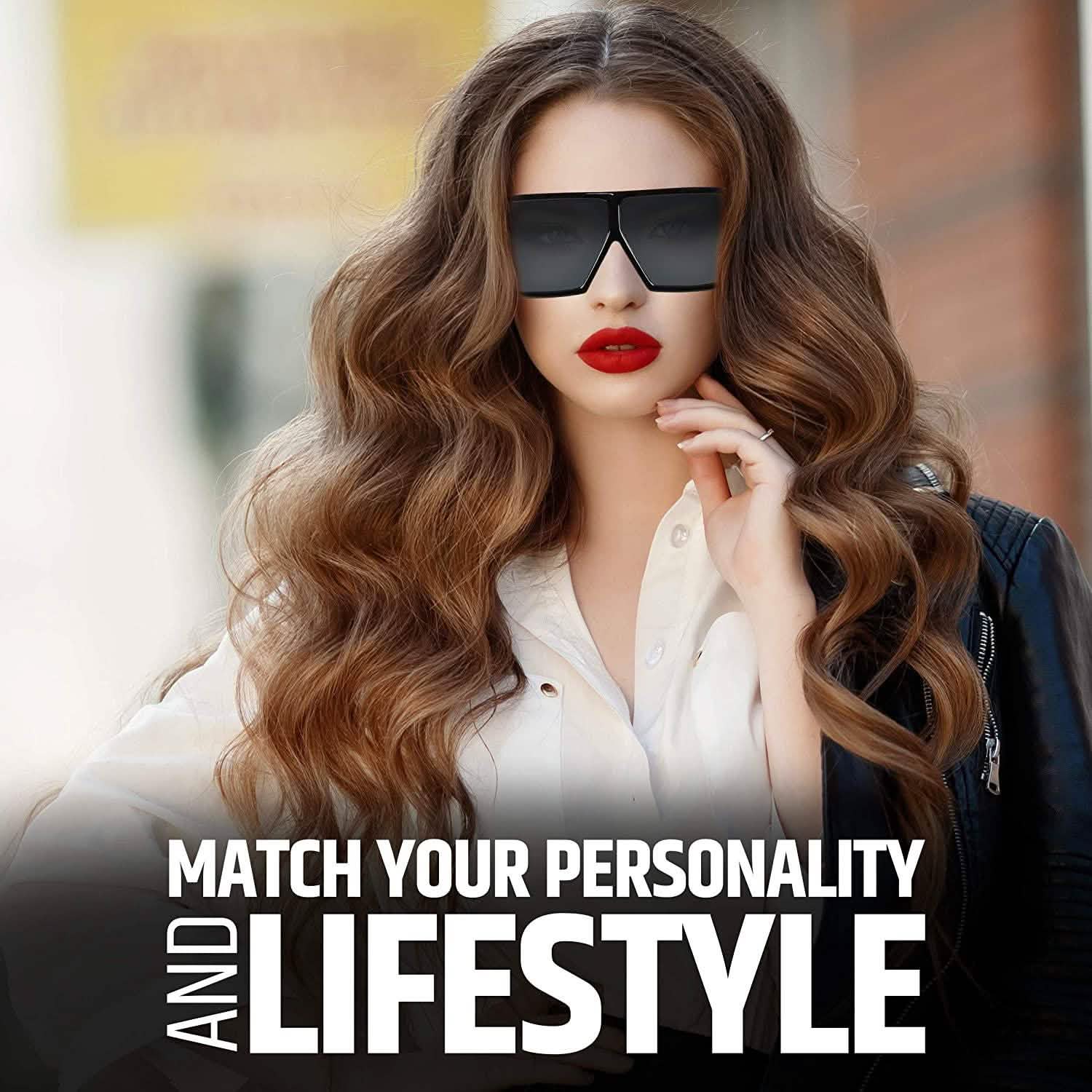 Women Big Frame Square Sunglasses