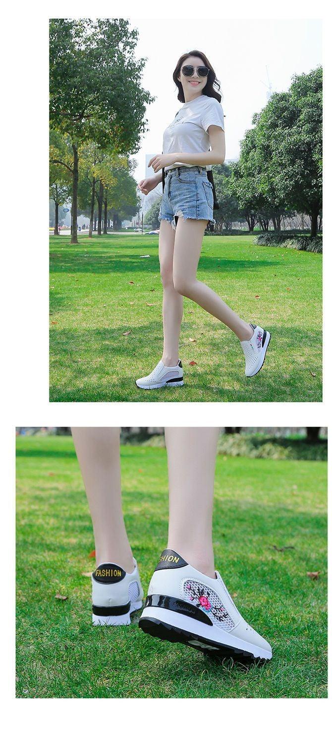 Women Comfortable Casual Shoes Summer Slip On Mixed Colors Increasing Height Sneakers Fashion High Top Hidden Heel Shoes Casual Platform Ankle Boots