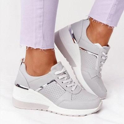 Women Elegant Sneakers Thick Bottom Women Casual Shoes Athletic Road Running Mesh Breathable Casual Sneakers Lace Up Comfort Sports Sneakers