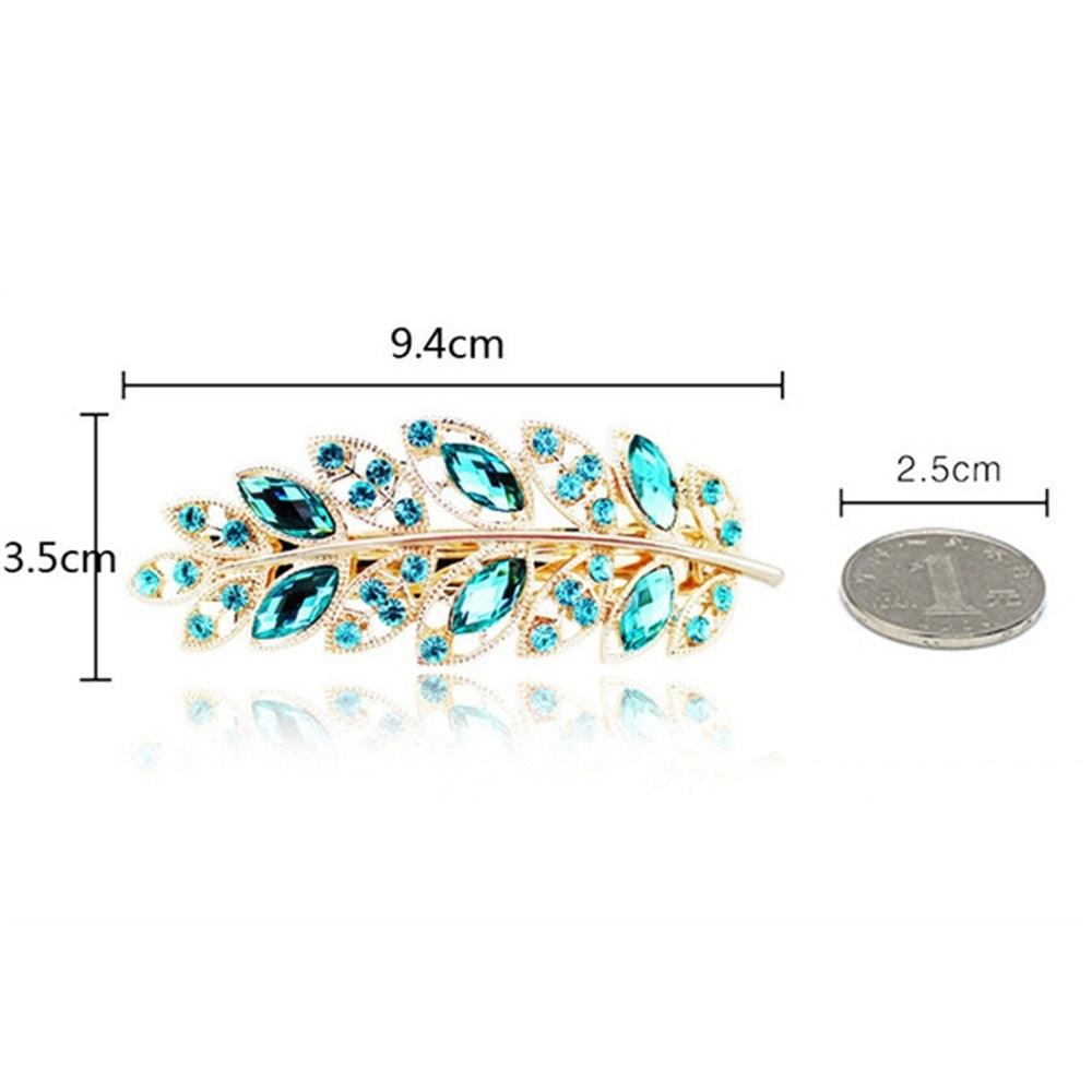 Women Fashion Rhinestone Horsetail Hairpin Spring Clip Ladies Luxury Jewelry Crystal Side Clip Gorgeous Ponytail Holder Hair Accessories For Women