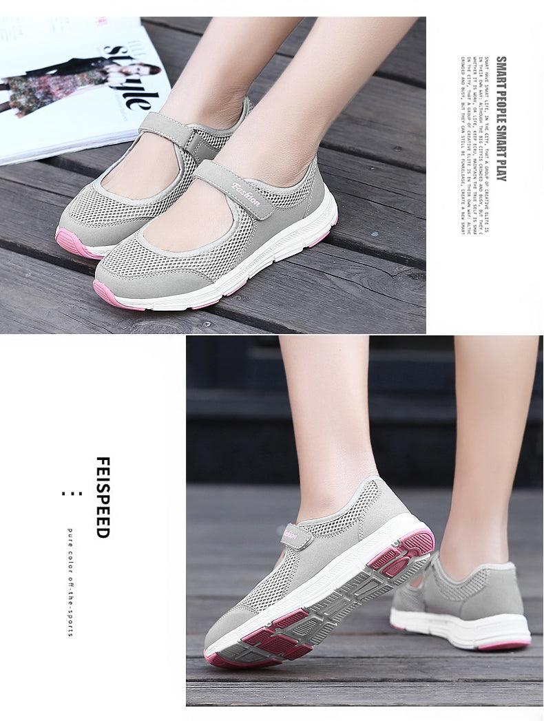 Women Flat Casual Fashion Breathable Mesh Tenis Shoes Women Summer Flat Soft Fashion Lightweight Slip-On Super Light Women Shoes