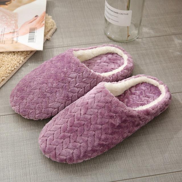 Women Indoor Slippers Warm Plush Home Slipper Autumn Winter Woman House Flat Floor Soft Slipper Silent Slides Plush Fleece Insole Fluffy Slippers For Indoor Home Bedroom