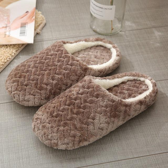 Women Indoor Slippers Warm Plush Home Slipper Autumn Winter Woman House Flat Floor Soft Slipper Silent Slides Plush Fleece Insole Fluffy Slippers For Indoor Home Bedroom