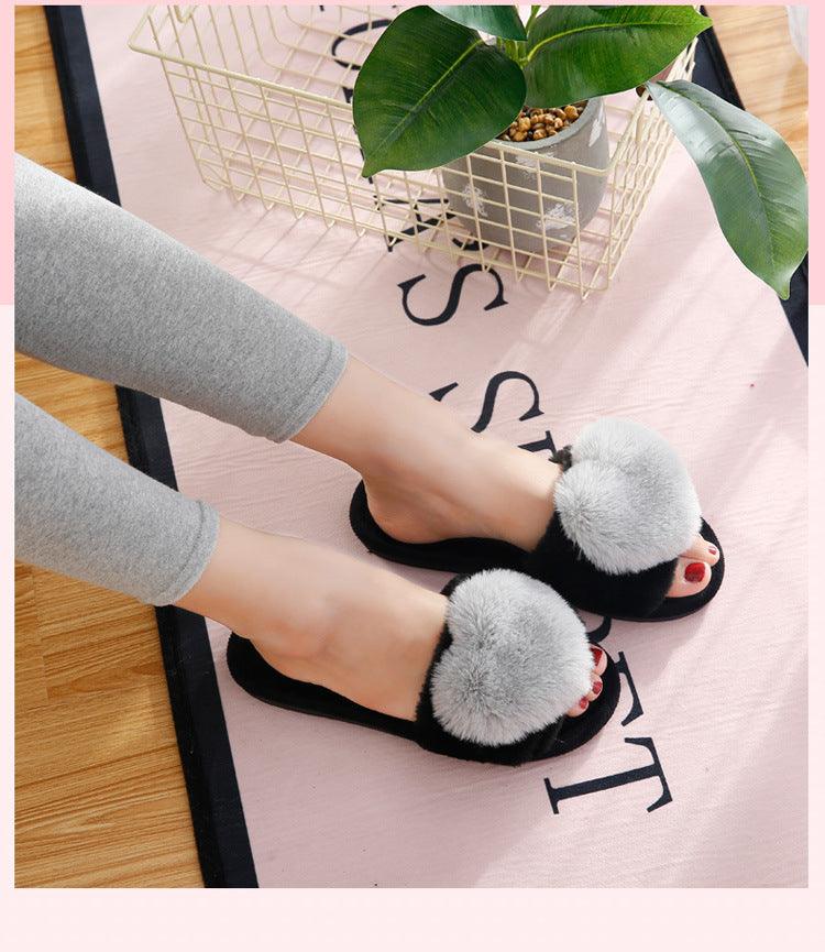 Women Indoor Warm Home Slippers Bedroom Cute Heart Pattern Non-slip Soft Comfort Plush House Heart Slippers Women Cute Fluffy Soft Sole Plush For House Indoor Outdoor Memory Foam Open Toe Slippers