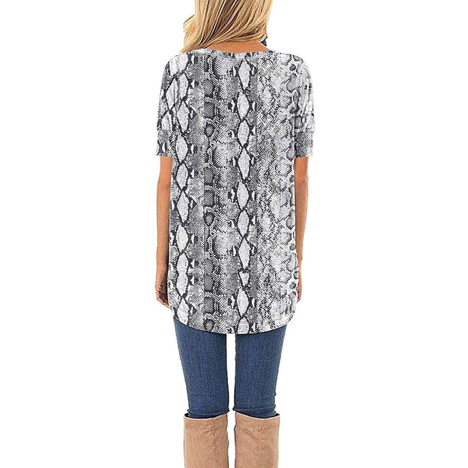 Women Long Sleeve Side Split Casual Loose Tunic Top