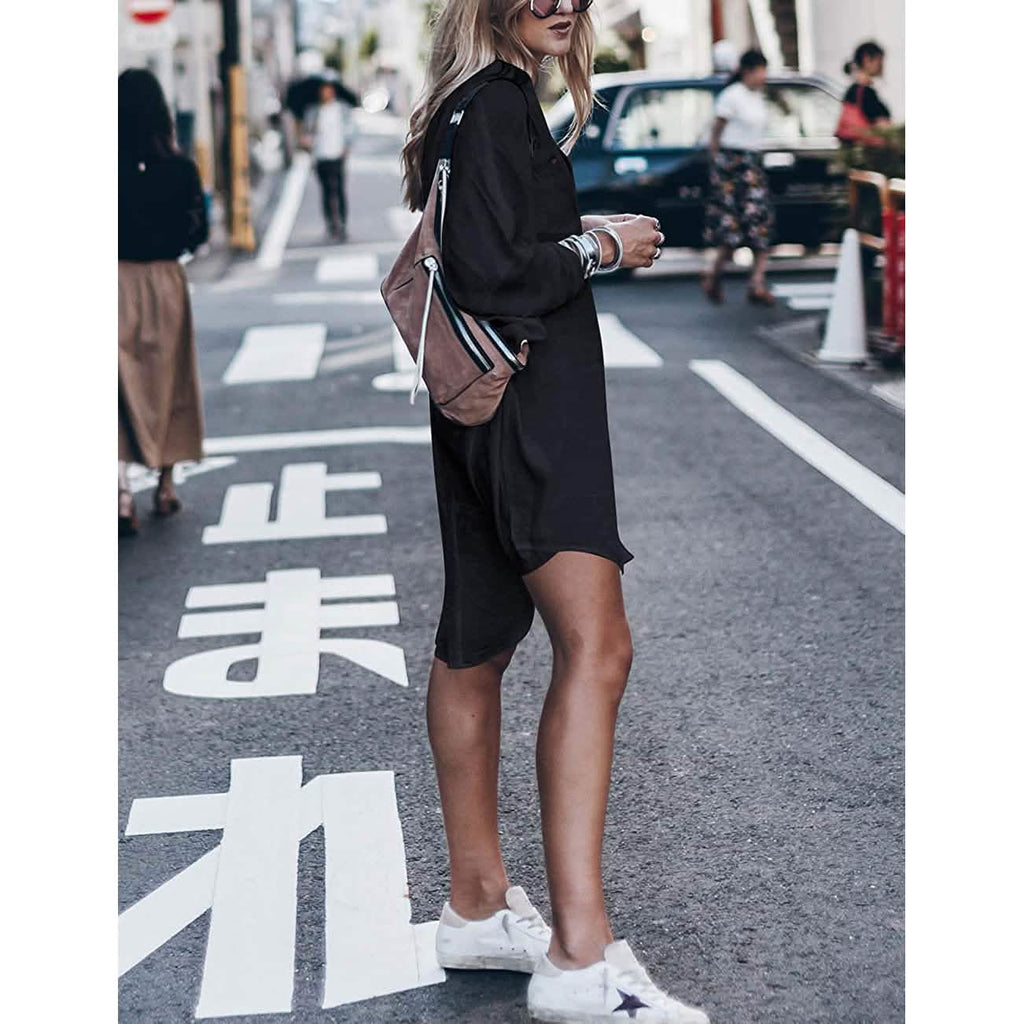 Women Loose Long Sleeve Swimsuit Cover Ups Button Down Beach Shirt