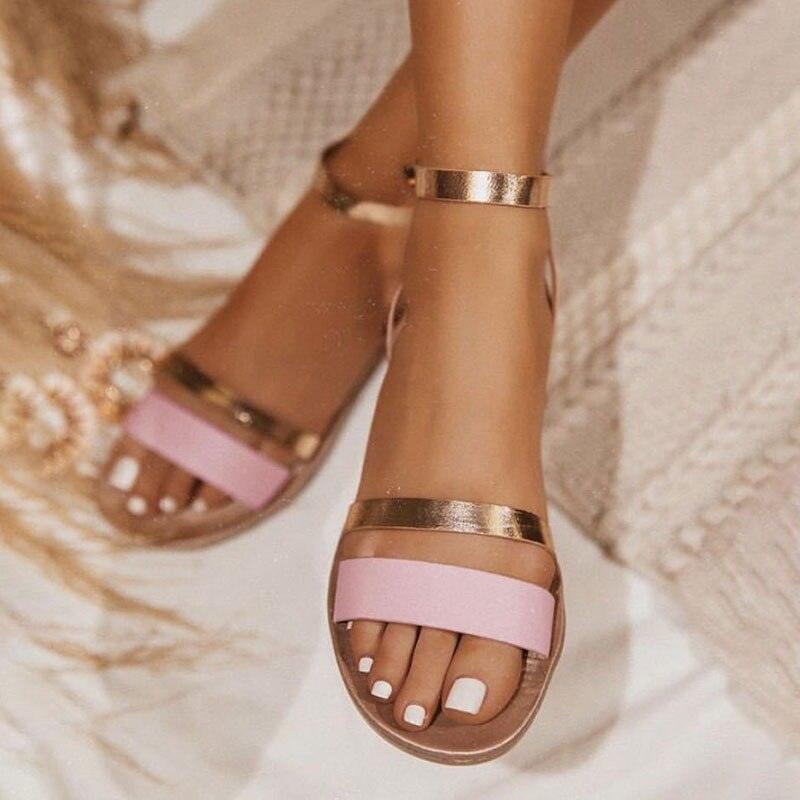 Women Luxury Party Sandals Fashion Summer Casual Black Business Sandals Buckle Straps Beach Shoes Retro Fashion Summer Women Shoes Print Casual Sandals
