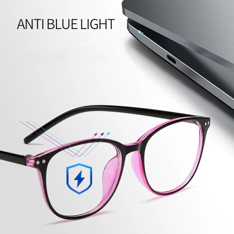 Women Myopia Glasses Ladies Blue And Anti Eye Strain Headache Computer Glasses  Transparent Lens Film Coated Oval Formed Myopia Glasses -1.0 -1.5 -2.0 -2.5 -3.0 -3.5 -4.0 -4.5 -5.0 -5.5